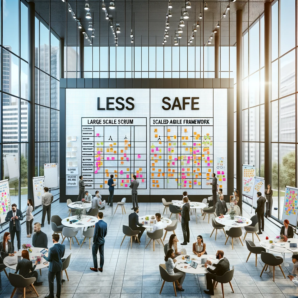 Large Scale Scrum (LeSS) and Scaled Agile Framework (SAFe)